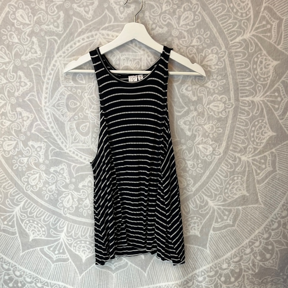 Black and White Striped Tank Top BP M